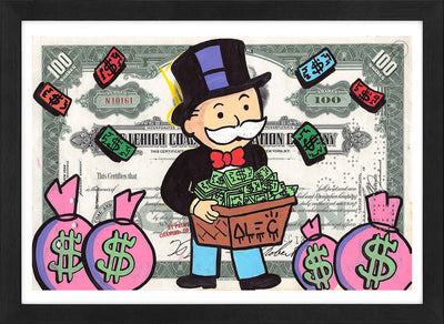 Monopoly hält $Box mit rosa $-Taschen